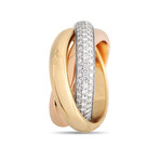 Cartier // Trinity 18K Yellow Gold + 18k White Gold + 18k Rose Gold Diamond Ring // Ring Size: 5 // Estate