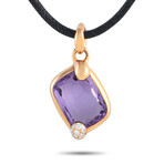 Pomellato // 18K Rose Gold Diamond + Amethyst Cord Necklace // 44" // New