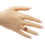 Van Cleef & Arpels // Vintage Alhambra 18K Yellow Gold Diamond + Coral Ring // Ring Size: 5 // Estate