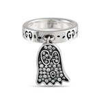 Gucci // Sterling Silver Diamond Ghost Charm Ring // Ring Size: 5.5 // New