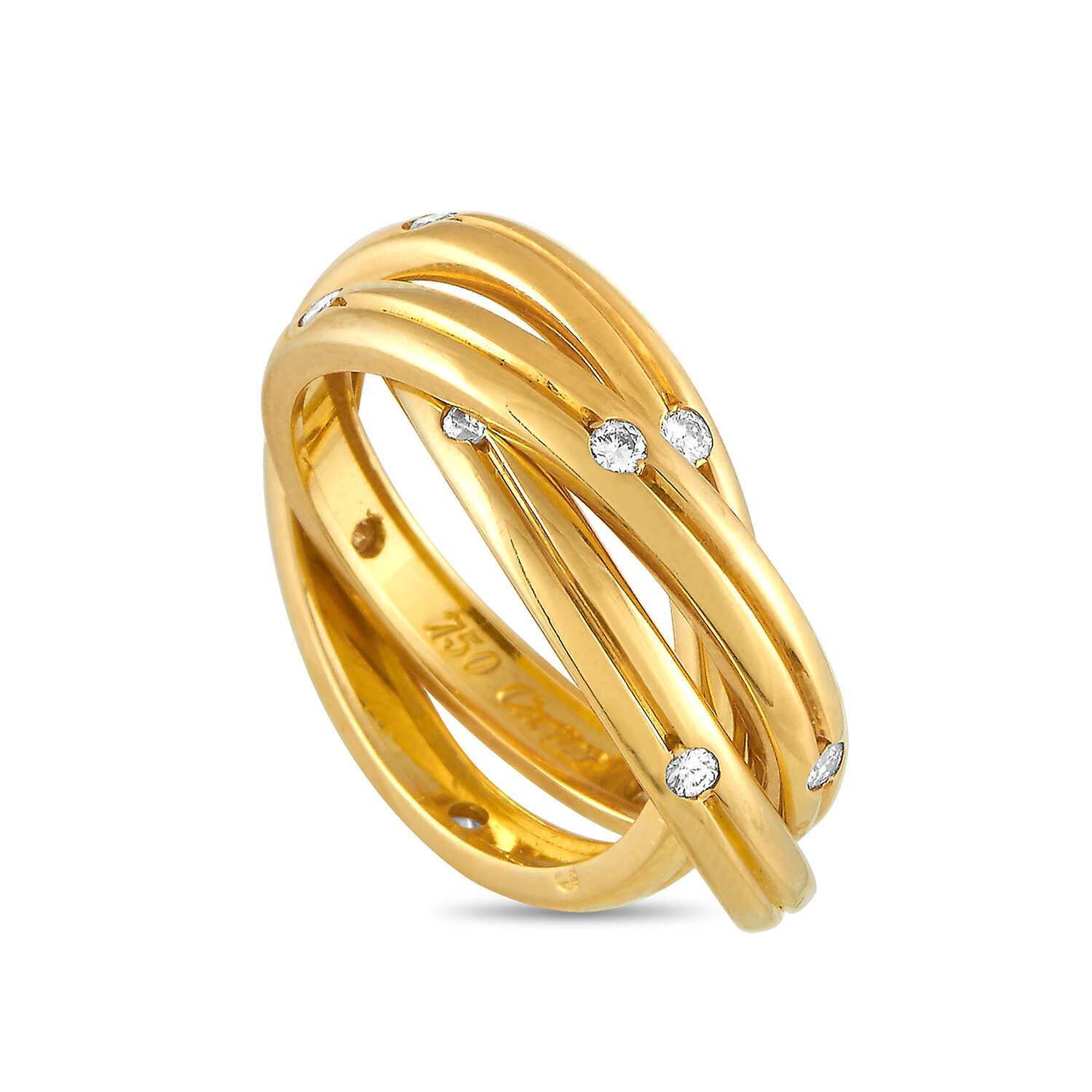 Cartier Constellation 18K Yellow Gold Diamond Trinity Ring