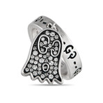 Gucci // Sterling Silver Diamond Ghost Charm Ring // Ring Size: 5.5 // New