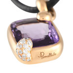 Pomellato // 18K Rose Gold Diamond + Amethyst Cord Necklace // 44" // New