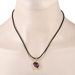 Pomellato // 18K Rose Gold Diamond + Amethyst Cord Necklace // 44" // New