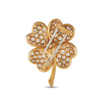 Van Cleef & Arpels // Cosmos 18K Yellow Gold Diamond Pendant Brooch // Estate