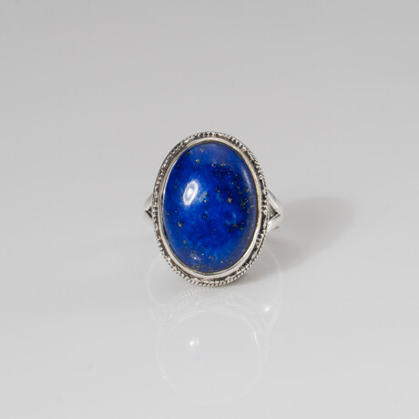 Lapis Lazuli Sterling Silver Ring // Size 7