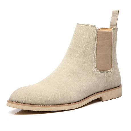 Chelsea Corduroy Leather Dress Boot // Beige (Euro: 35)