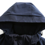 Removable Hood Duck Down Fill Jacket // Blue (L)