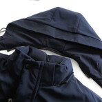 Removable Hood Duck Down Fill Jacket // Blue (L)