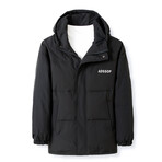 Insulated Hooded Duck Down Fill Jacket with Logo // Black (L)