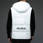 Insulated Hooded Duck Down Fill Vest // White (M)