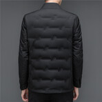 Insulated Zig Zag Pattern Duck Down Fill Jacket //  Black (2XL)