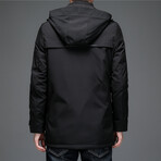 Removable Hood Duck Down Fill Jacket // Black (M)