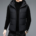 Insulated Hooded Duck Down Fill Vest // Black (2XL)