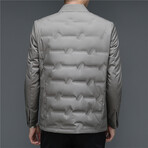 Insulated Zig Zag Pattern Duck Down Fill Jacket // Gray (2XL)