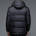 Insulated Hooded Duck Down Fill Jacket // Black (XL)
