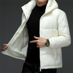 Insulated Hooded Duck Down Fill Jacket // White (XS)
