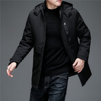 Removable Hood Duck Down Fill Jacket // Black (M)