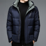 Insulated Hooded Duck Down Fill Jacket // Blue (XL)