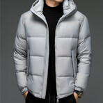 Insulated Hooded Duck Down Fill Jacket // Gray (L)