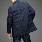 Removable Hood Duck Down Fill Jacket // Blue (L)