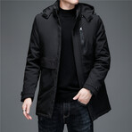 Removable Hood Duck Down Fill Jacket // Black (M)