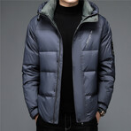Insulated Hooded Duck Down Fill Jacket // Light Gray (XL)
