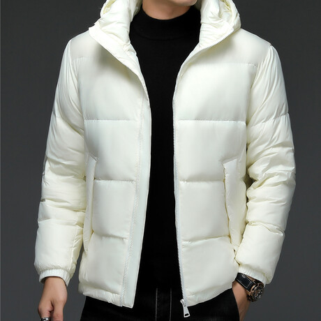 Insulated Hooded Duck Down Fill Jacket // White (XS)