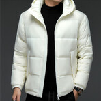 Insulated Hooded Duck Down Fill Jacket // White (XS)