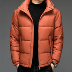 Insulated Hooded Duck Down Fill Jacket // Orange (XL)
