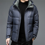 Insulated Hooded Duck Down Fill Jacket // Light Gray (XL)