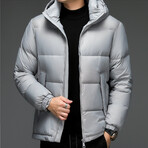 Insulated Hooded Duck Down Fill Jacket // Gray (L)