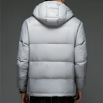 Insulated Hooded Duck Down Fill Jacket // Gray (L)