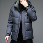 Insulated Hooded Duck Down Fill Jacket // Light Gray (XL)