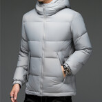 Insulated Hooded Duck Down Fill Jacket // Gray (L)