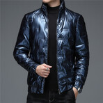 Insulated Duck Down Fill Jacket // Metallic Blue (L)