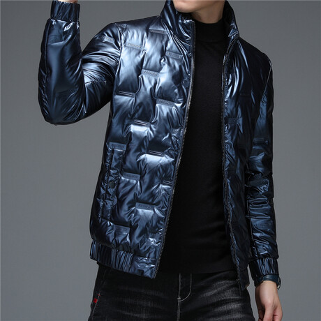 Insulated Duck Down Fill Jacket // Metallic Blue (XS)