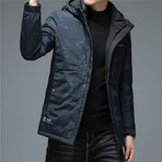 Insulated Hooded Duck Down Fill Jacket // Melange Blue (4XL)