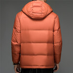 Insulated Hooded Duck Down Fill Jacket // Orange (XL)