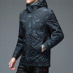 Insulated Hooded Duck Down Fill Jacket // Melange Blue (4XL)