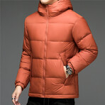Insulated Hooded Duck Down Fill Jacket // Orange (XL)