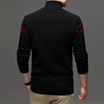 026 Zip Up Neck Merino Wool Sweater // Black (M)