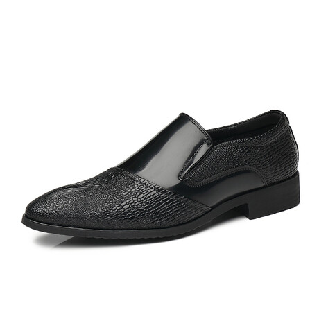 Patent Top Loafer // Crocodile Embossed // Black (Euro: 40)