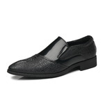 Patent Top Loafer // Crocodile Embossed // Black (Euro: 42)