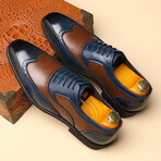 Two-Tone Wingtip Brogues // Blue + Brown (Euro: 40)