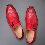 1 Buckle Oxford // Crocodile Embossed // Red (Euro: 44)