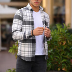 Striped Checkered Lumberjack Fit Shirt // Black (L)