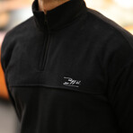 Half Zip Fleece Sweatshirt // Black (XL)