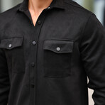 Suede Shirt-Jacket // Black (2XL)