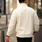 Half Zip Fleece Sweatshirt // White (L)